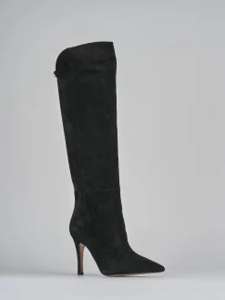 Stivali tacco 9cm camoscio nero