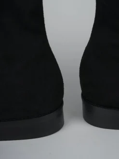 Stivali tacco 1cm camoscio nero