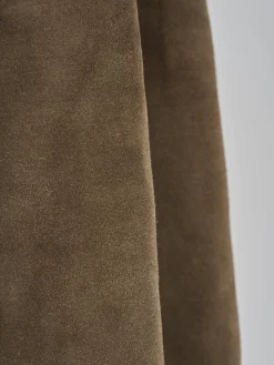 Stivali tacco 2cm camoscio beige