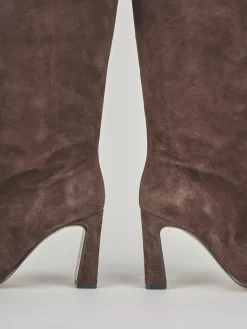 Stivali tacco 10cm camoscio testa