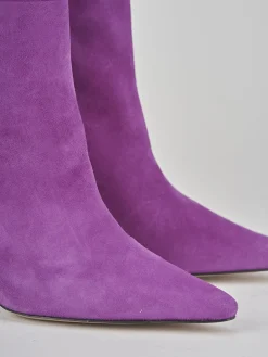 Stivali tacco 9cm camoscio viola