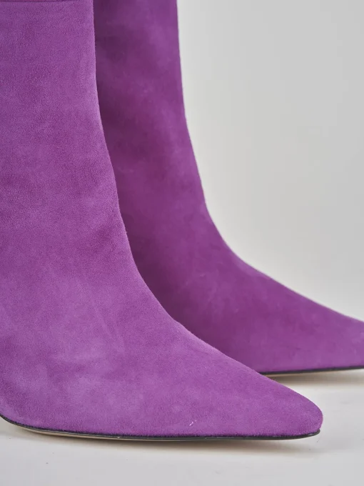 Stivali tacco 9cm camoscio viola