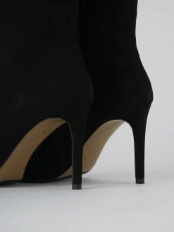 Stivali tacco 8cm camoscio nero