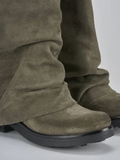 Stivali tacco 3cm camoscio grigio