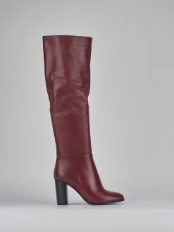 Stivali tacco 8cm pelle bordo'