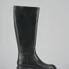 Stivali tacco 2cm pelle nero