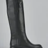 Stivali tacco 2cm pelle nero