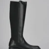 Stivali tacco 3cm pelle nero