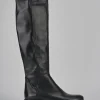 Stivali tacco 2cm pelle nero