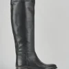 Stivali tacco 2cm pelle nero