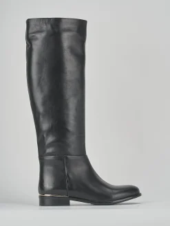 Stivali tacco 2cm pelle nero