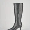 Stivali tacco 7cm pelle nero