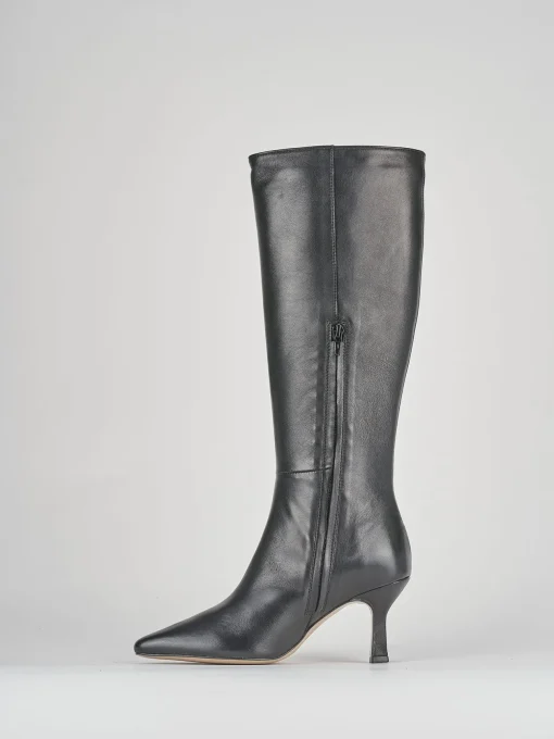 Stivali tacco 7cm pelle nero