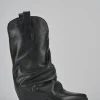 Stivali tacco 5cm pelle nero