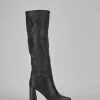 Stivali tacco 9cm pelle nero