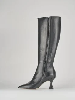 Stivali tacco 7cm pelle nero