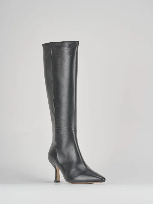 Stivali tacco 7cm pelle nero