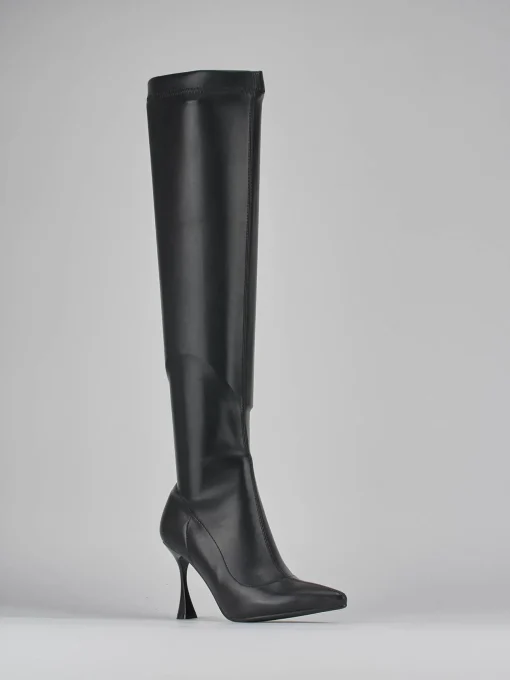 Stivali tacco 8cm pelle nero