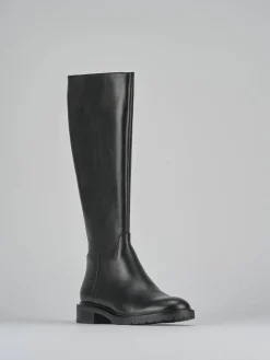 Stivali tacco 2cm pelle nero