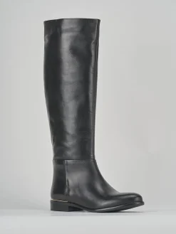 Stivali tacco 2cm pelle nero