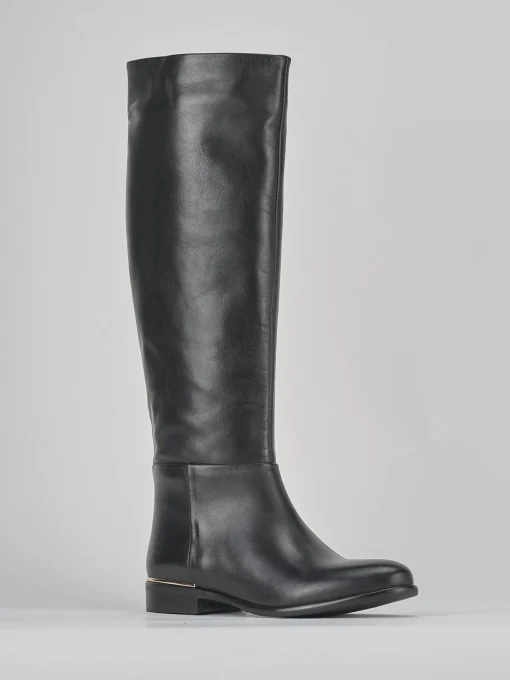 Stivali tacco 2cm pelle nero