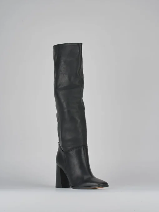 Stivali tacco 9cm pelle nero