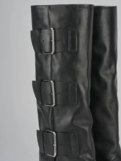 Stivali tacco 2cm pelle nero