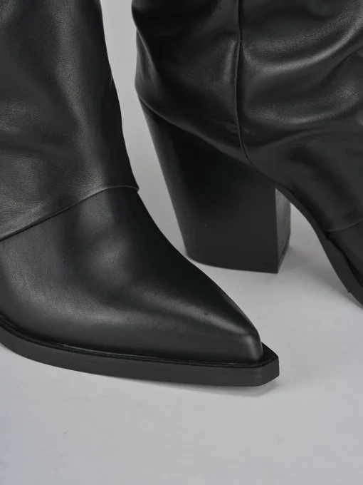 Stivali tacco 9cm pelle nero