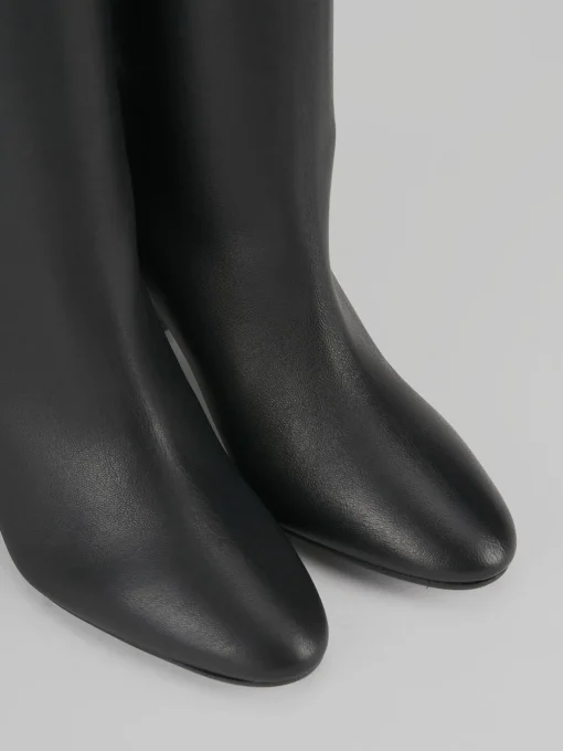 Stivali tacco 9cm pelle nero