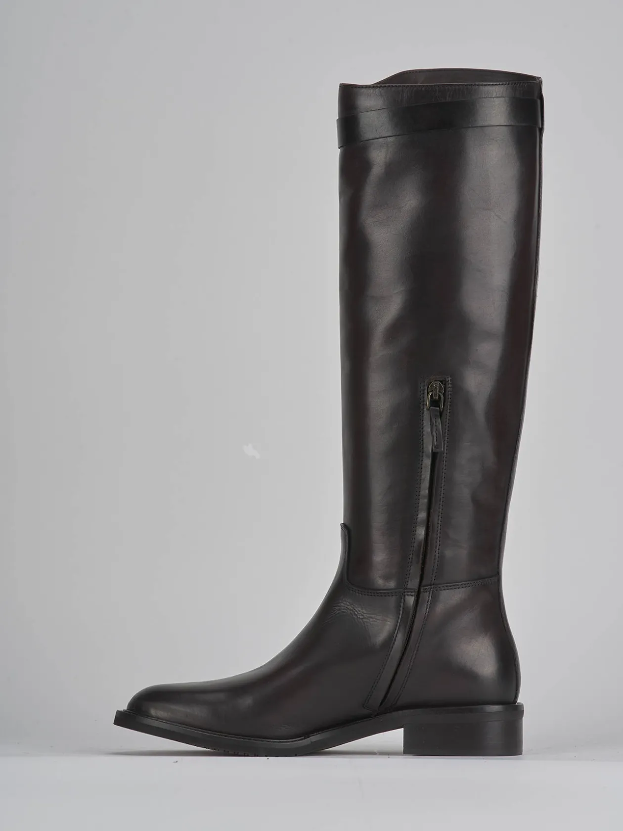 Stivali tacco 3cm pelle testa