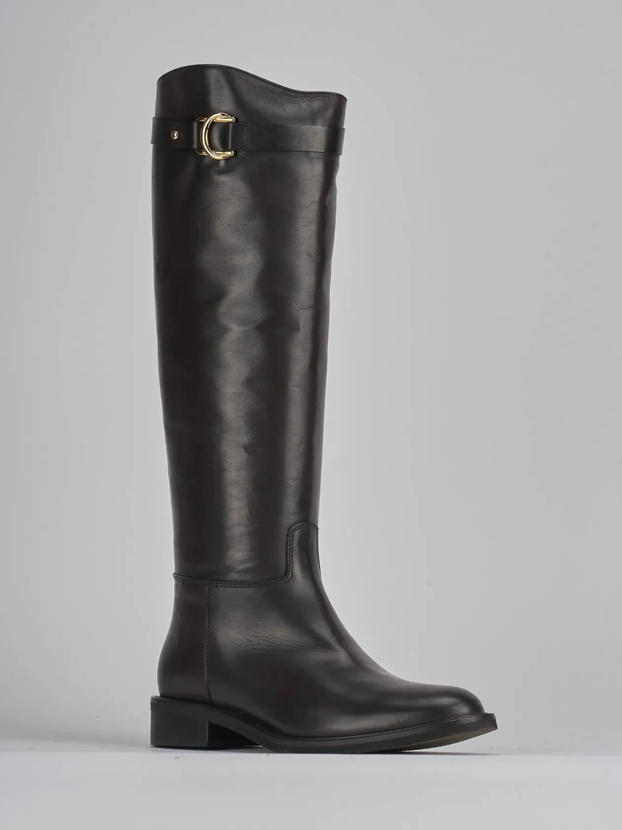 Stivali tacco 3cm pelle testa