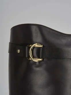 Stivali tacco 3cm pelle testa