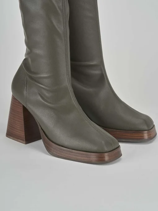 Stivali tacco 8cm pelle verde