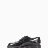 Stringata Oxford con fondo cuoio e soletto in vera pelle nero