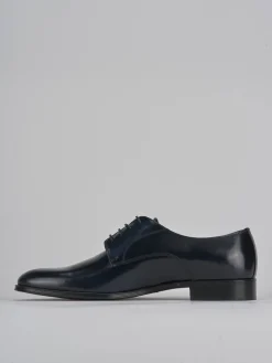 Stringate pelle blu
