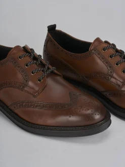 Stringate pelle marrone