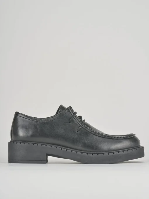 Stringate tacco 3cm pelle nero