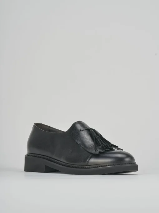 Stringate tacco 1cm pelle nero