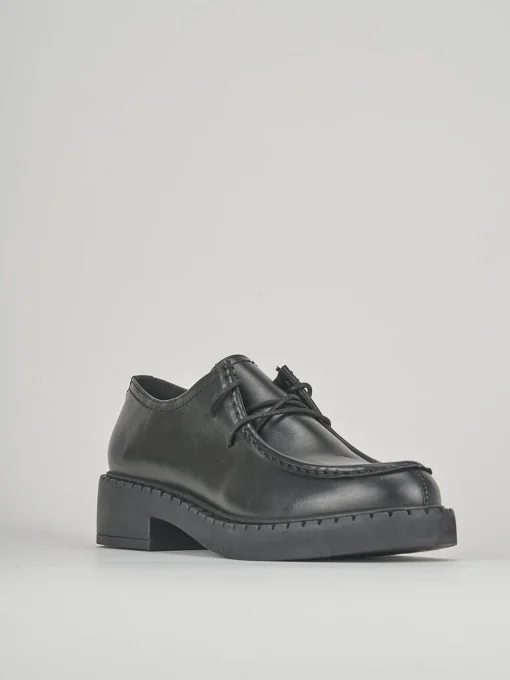 Stringate tacco 3cm pelle nero