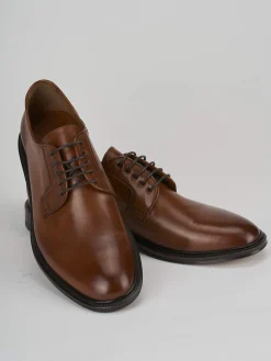 Stringate tacco 1cm pelle marrone