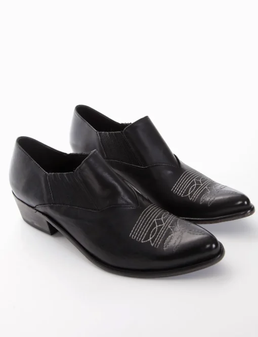Texano tacco 4cm nero
