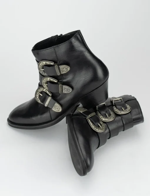 Texano tacco 3cm nero