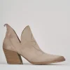 Tronchetto tacco 7 cm beige camoscio